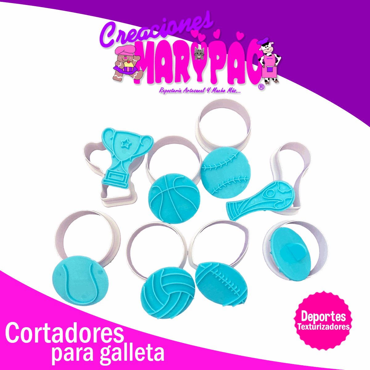Cortadores De Galletas Balones Deportes Texturizadores