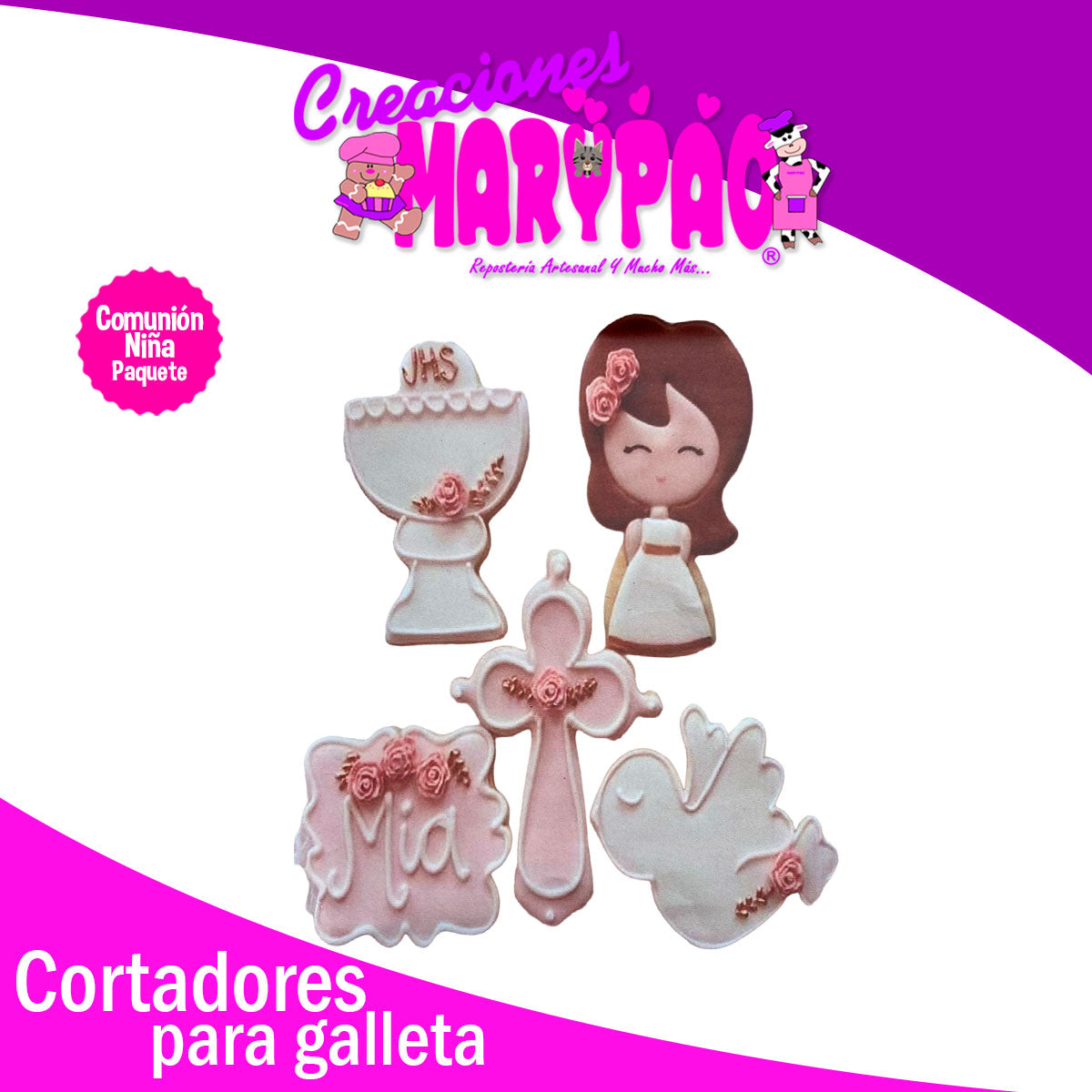 Cortadores De Galletas Comunión Niña