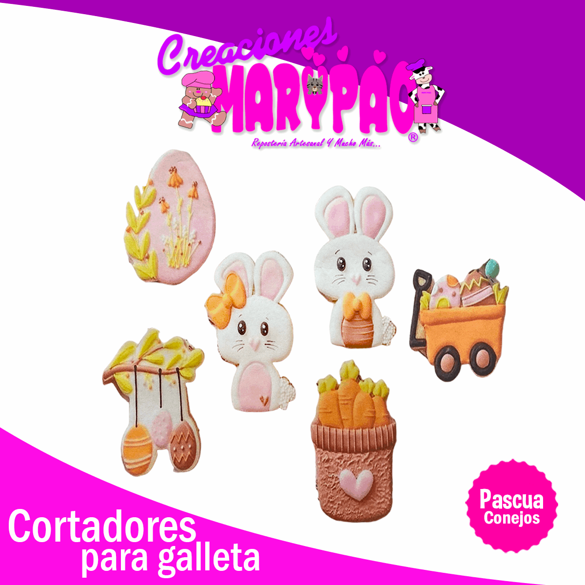Cortadores De Galletas Pascua Conejos