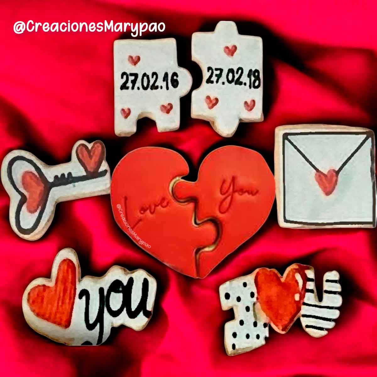 Cortadores Galletas Decoradas 14 de Febrero Rompecabezas Carta