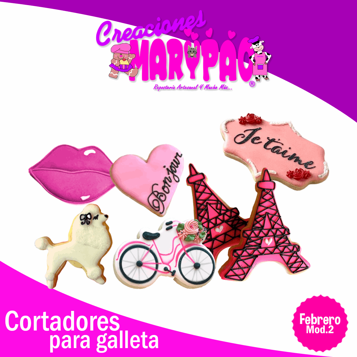 Cortadores Galletas Febrero Modelo 2