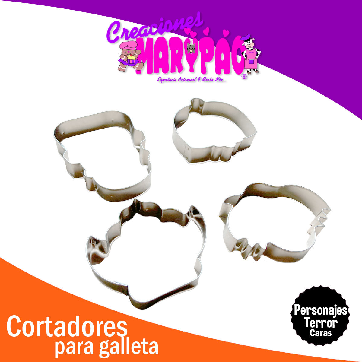 Cortadores De Galletas Halloween Personajes de Terror Caras