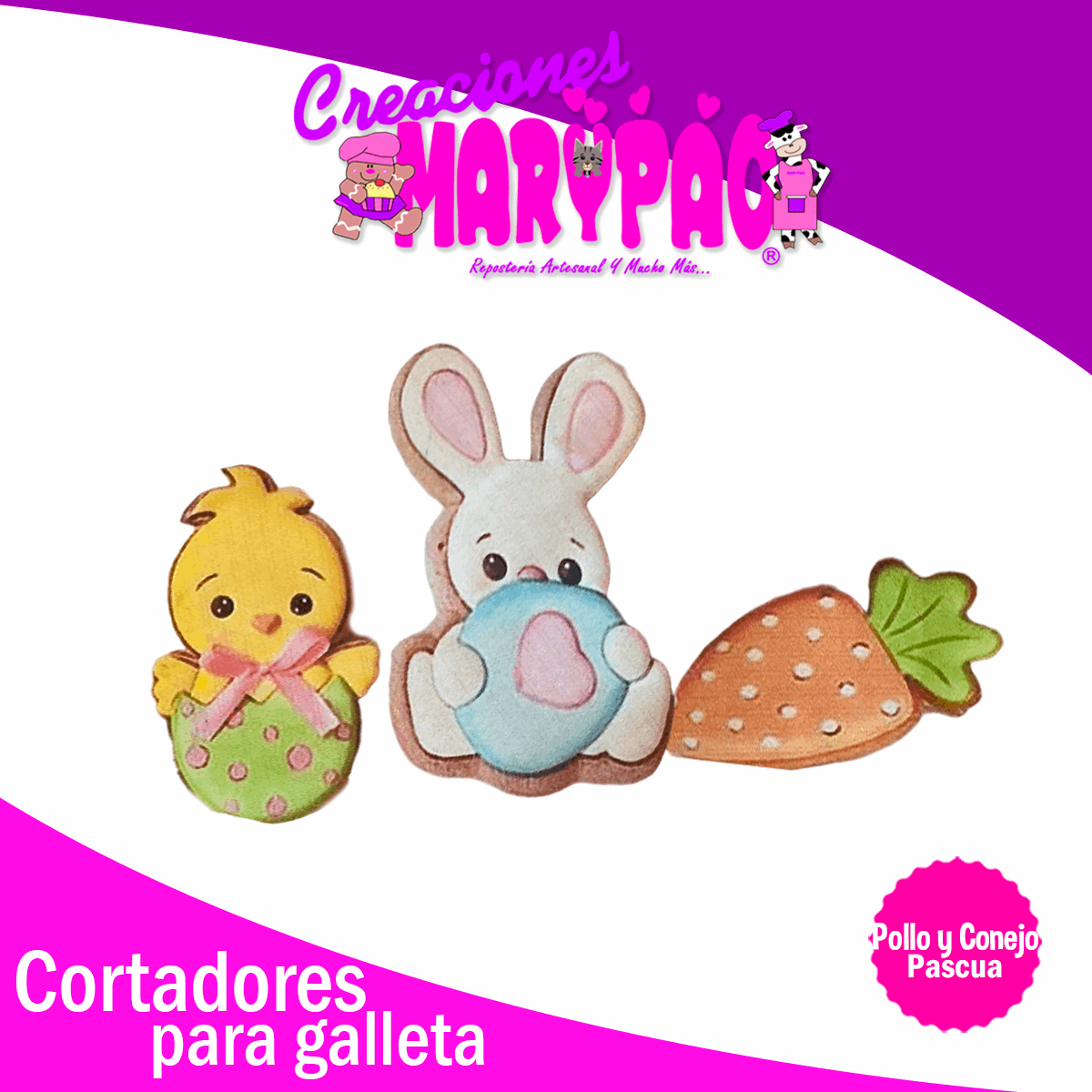 Cortadores De Galletas Pascua Pollo y Conejo
