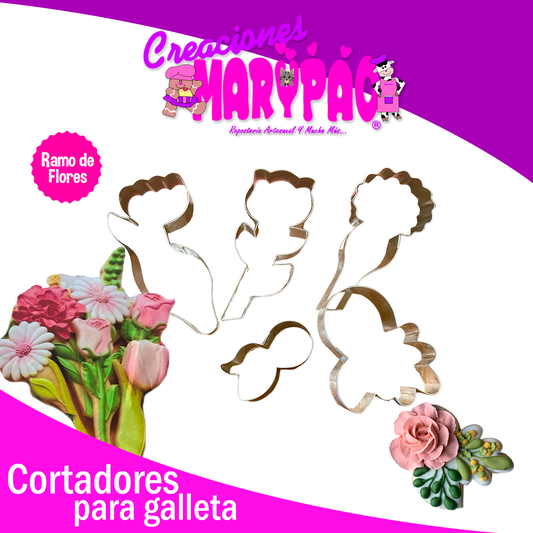 Cortadores Galletas Decoradas Flores 10 De Mayo Ramo