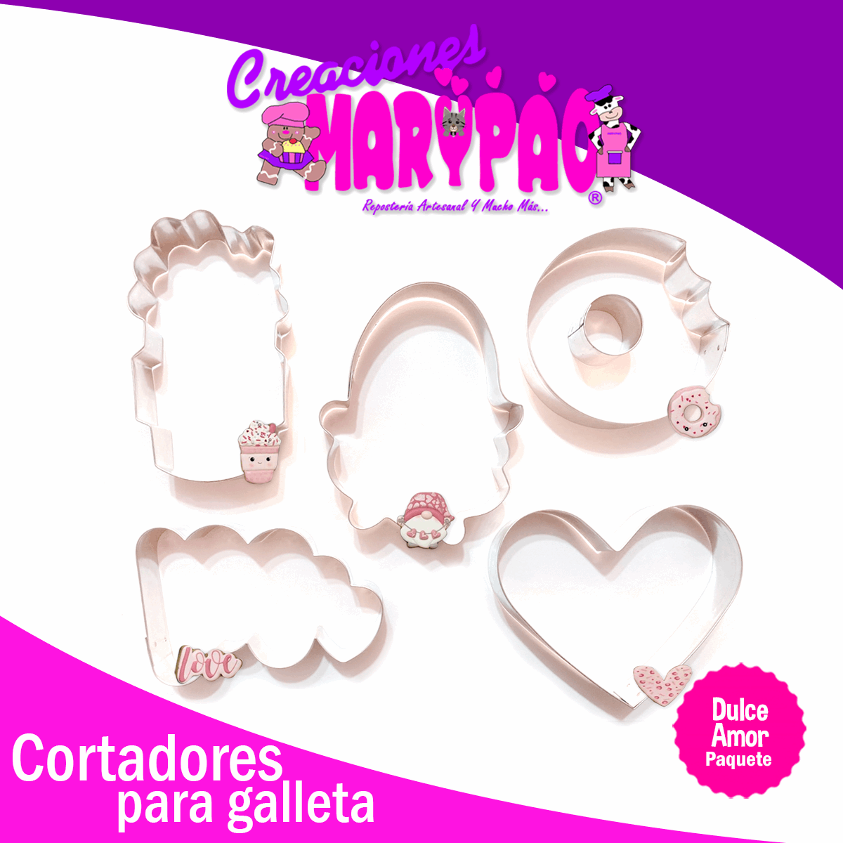 Cortadores De Galletas 14 de Febrero Dulce Amor San Valentin