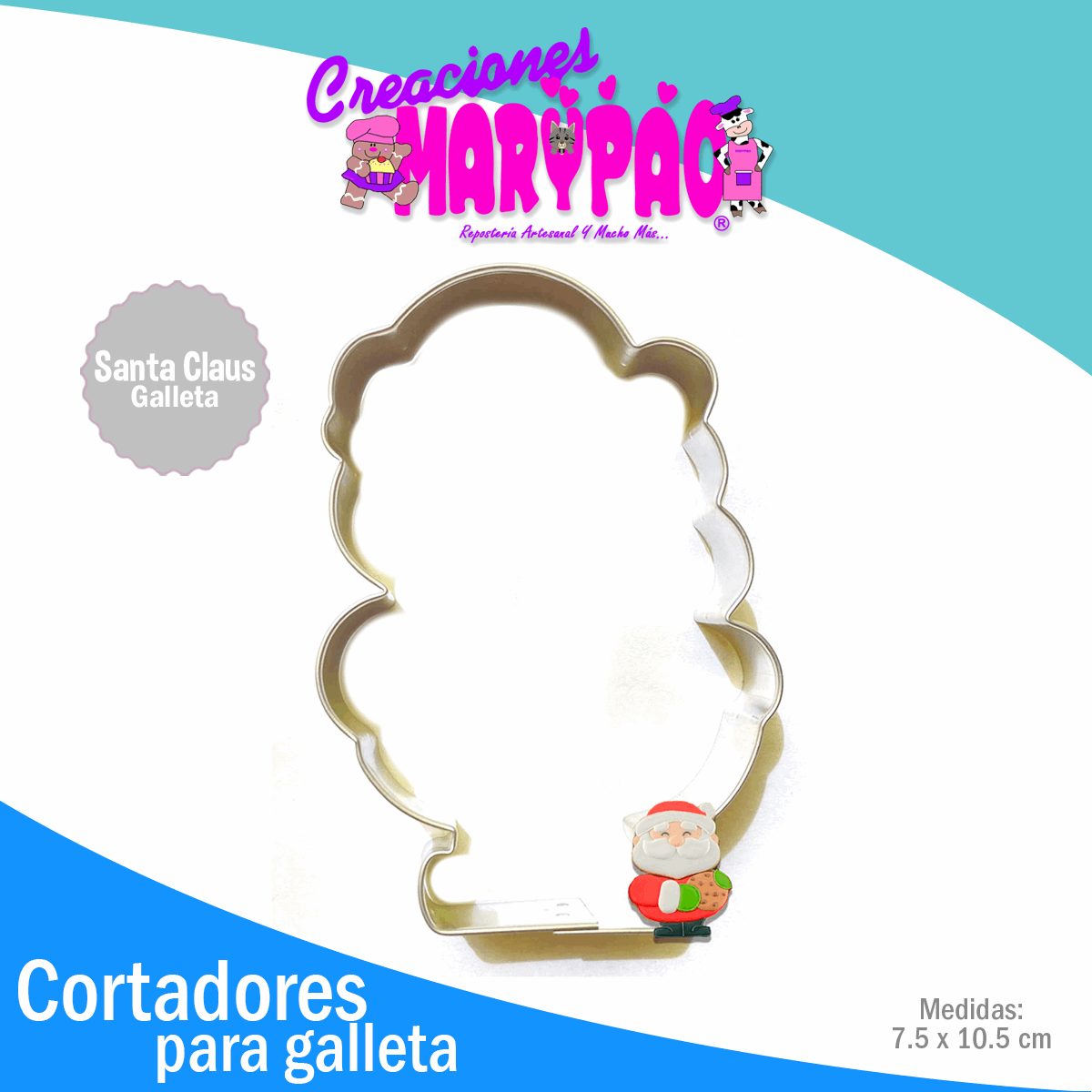 Cortador De Galletas Santa Claus Con Galleta Navidad