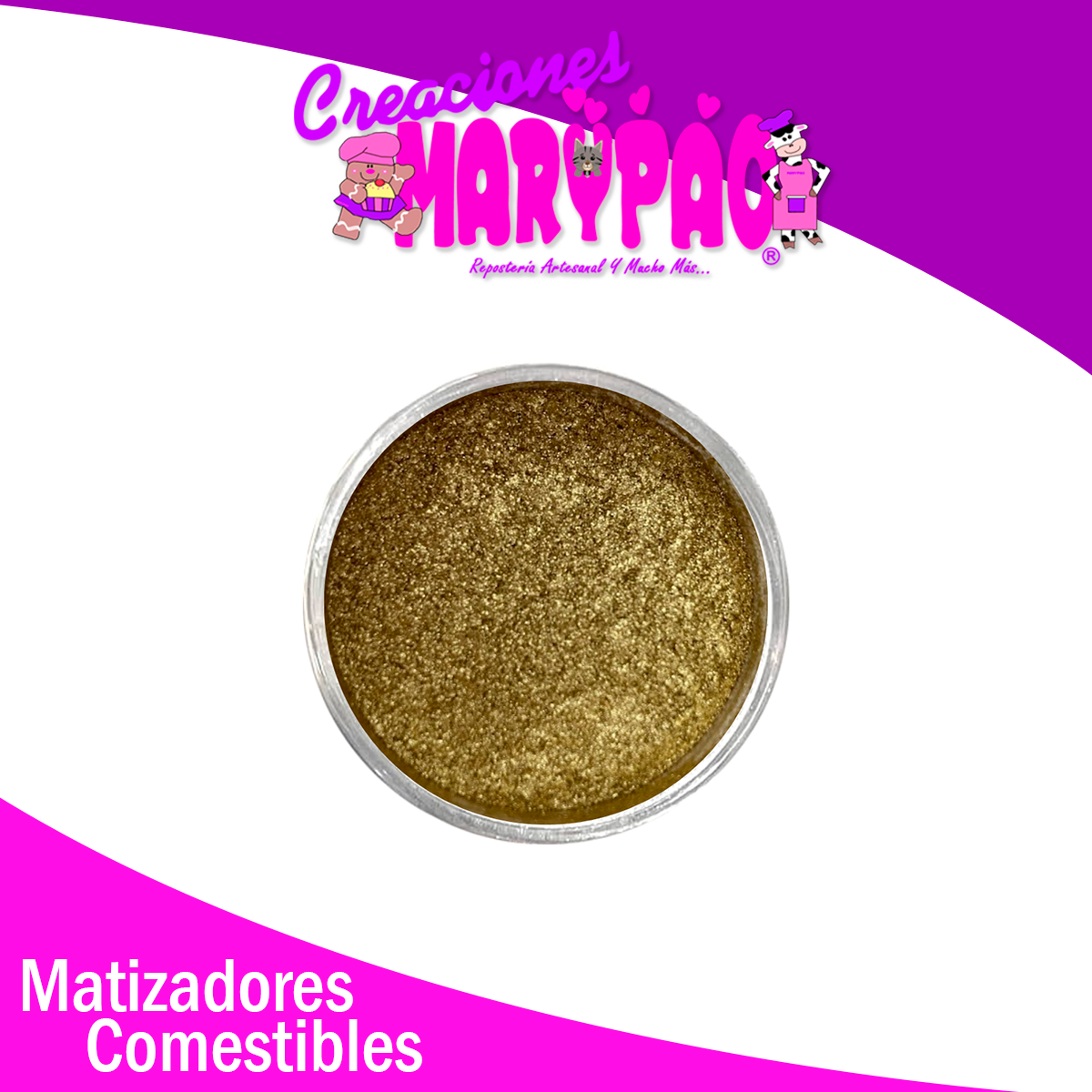 Matizadores Comestibles Metálicos Dorado Plata Cobre