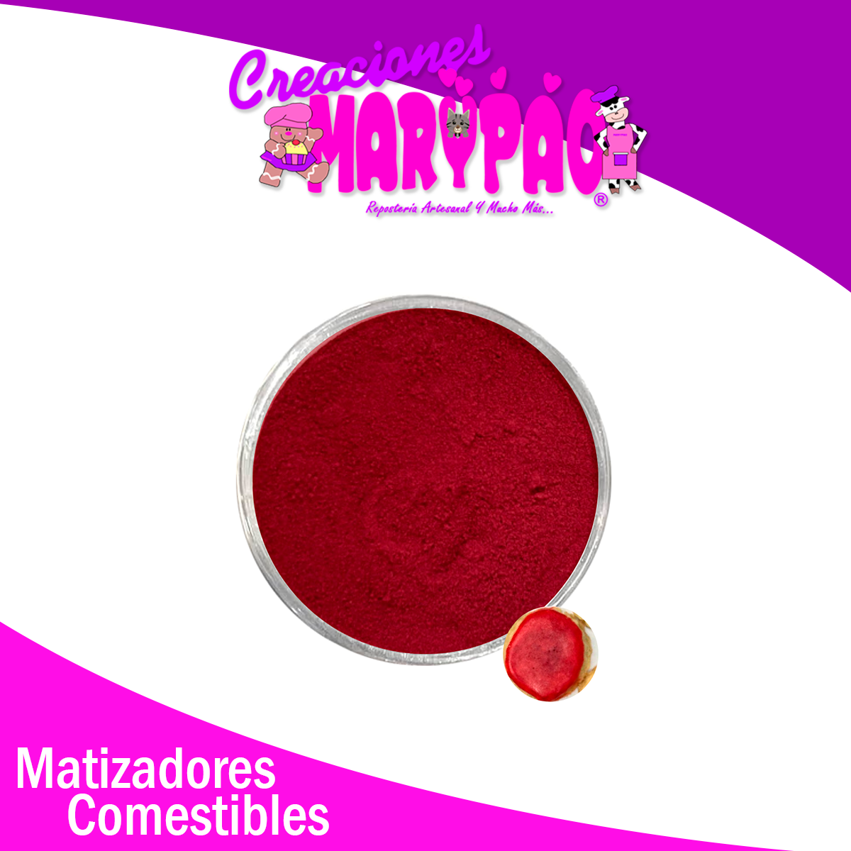 Matizadores Comestibles Rosa Rojo Chapitas