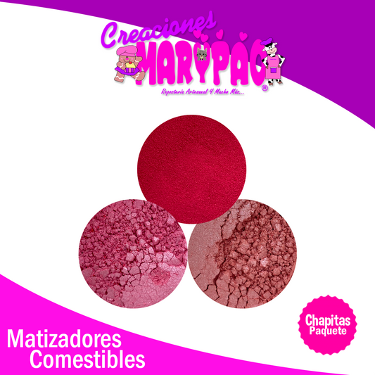 Matizadores Comestibles Rosa Rojo Chapitas
