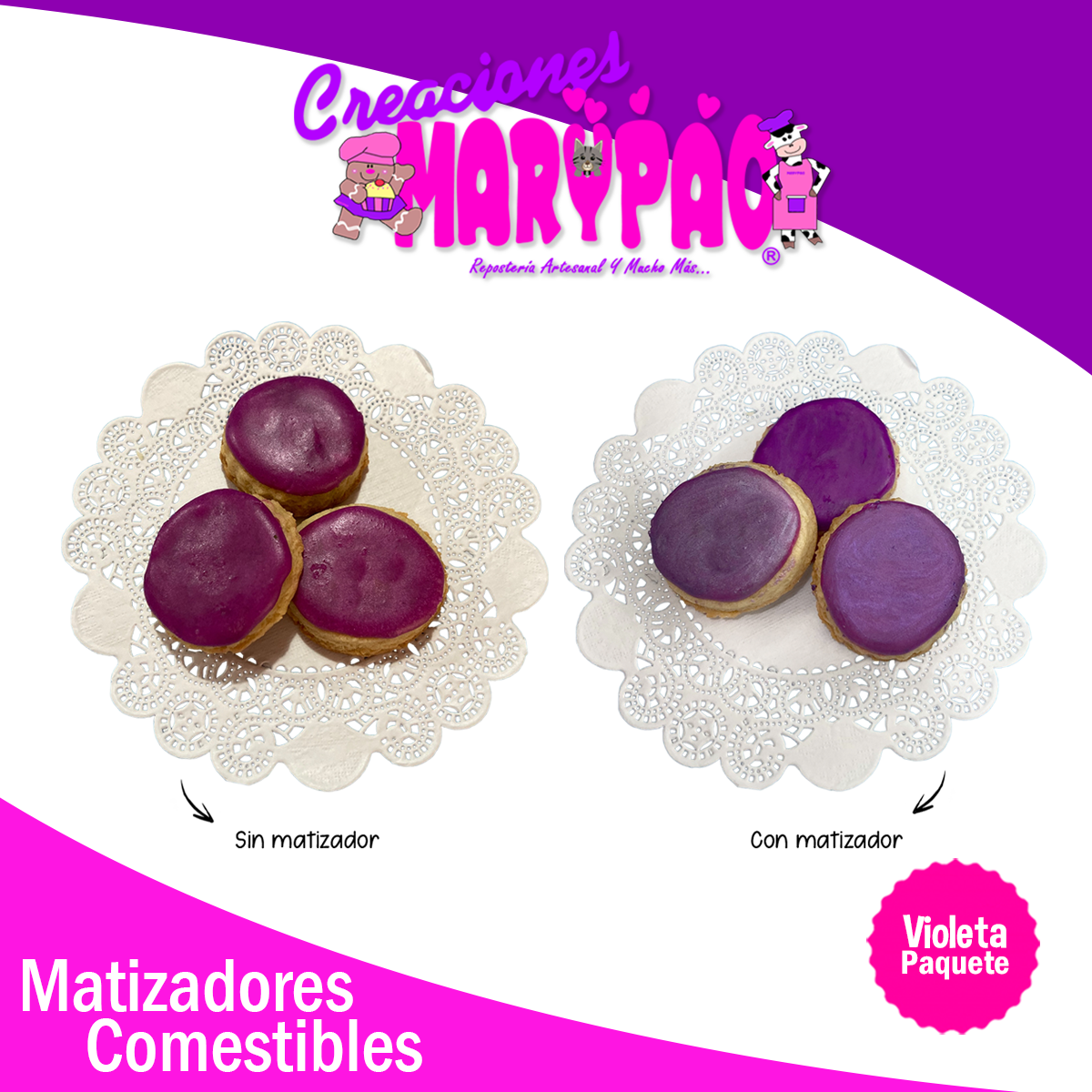 Matizadores Comestibles Violeta - Varios Tonos Disponibles