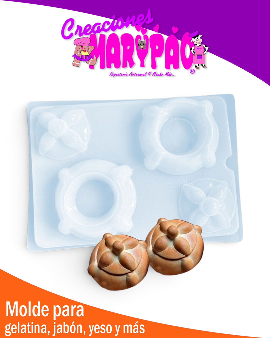 Molde Alhajero Pan de Muerto Mediano 2 cavidades🧡