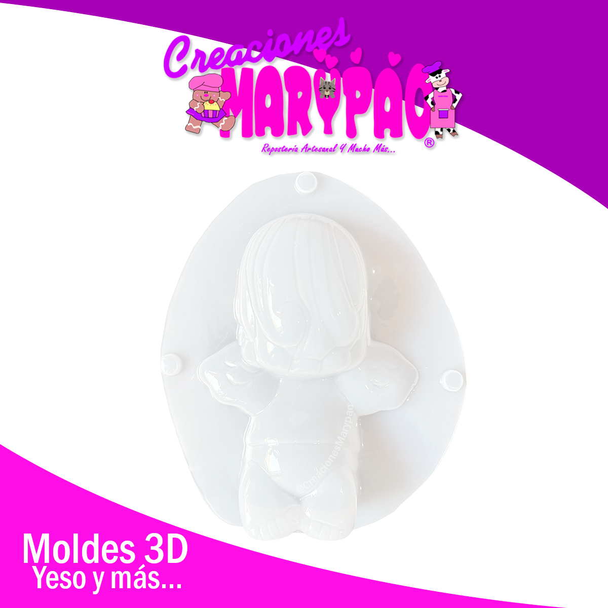 Molde Para Alcancía de Yeso Angelito Ángel 👼