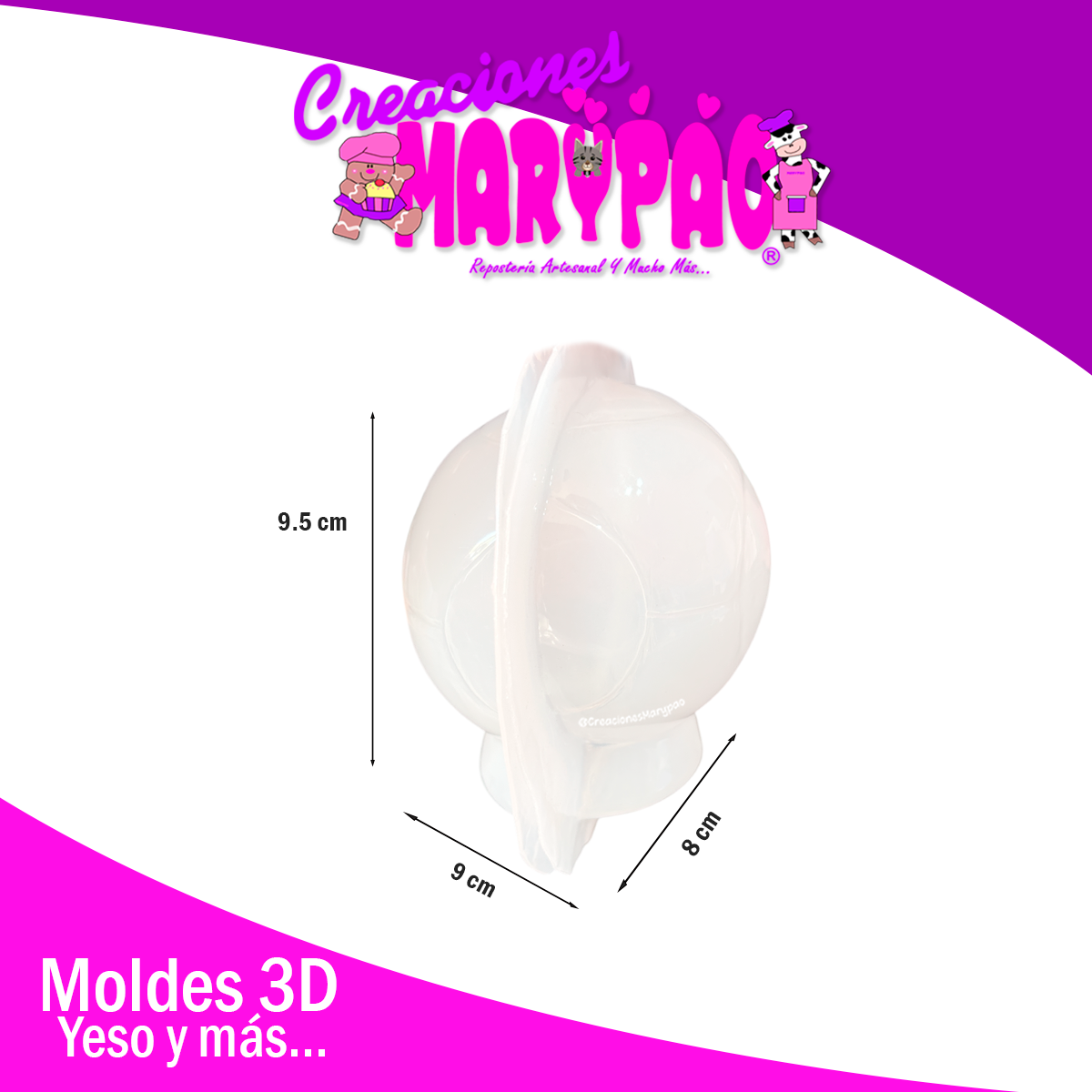 Molde Para Alcancía de Yeso Balón De Futbol 9.5 Cm