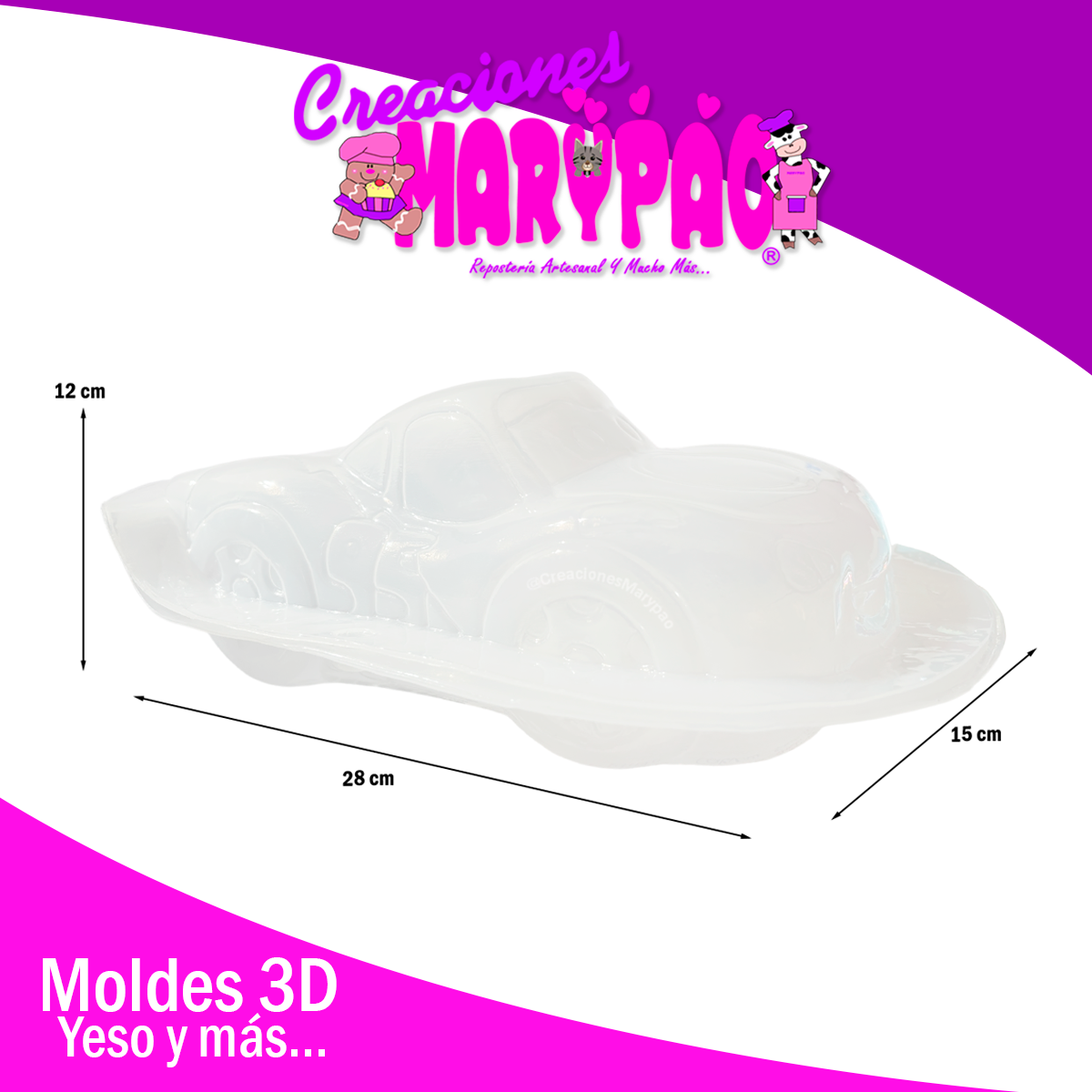 ⚡Molde Para Alcancía Rayo McQueen Cars – ¡Gran Tamaño 28 cm! 🚗