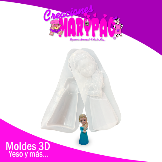 Molde Para Alcancía de Yeso Princesa Elsa Frozen ❄️👑