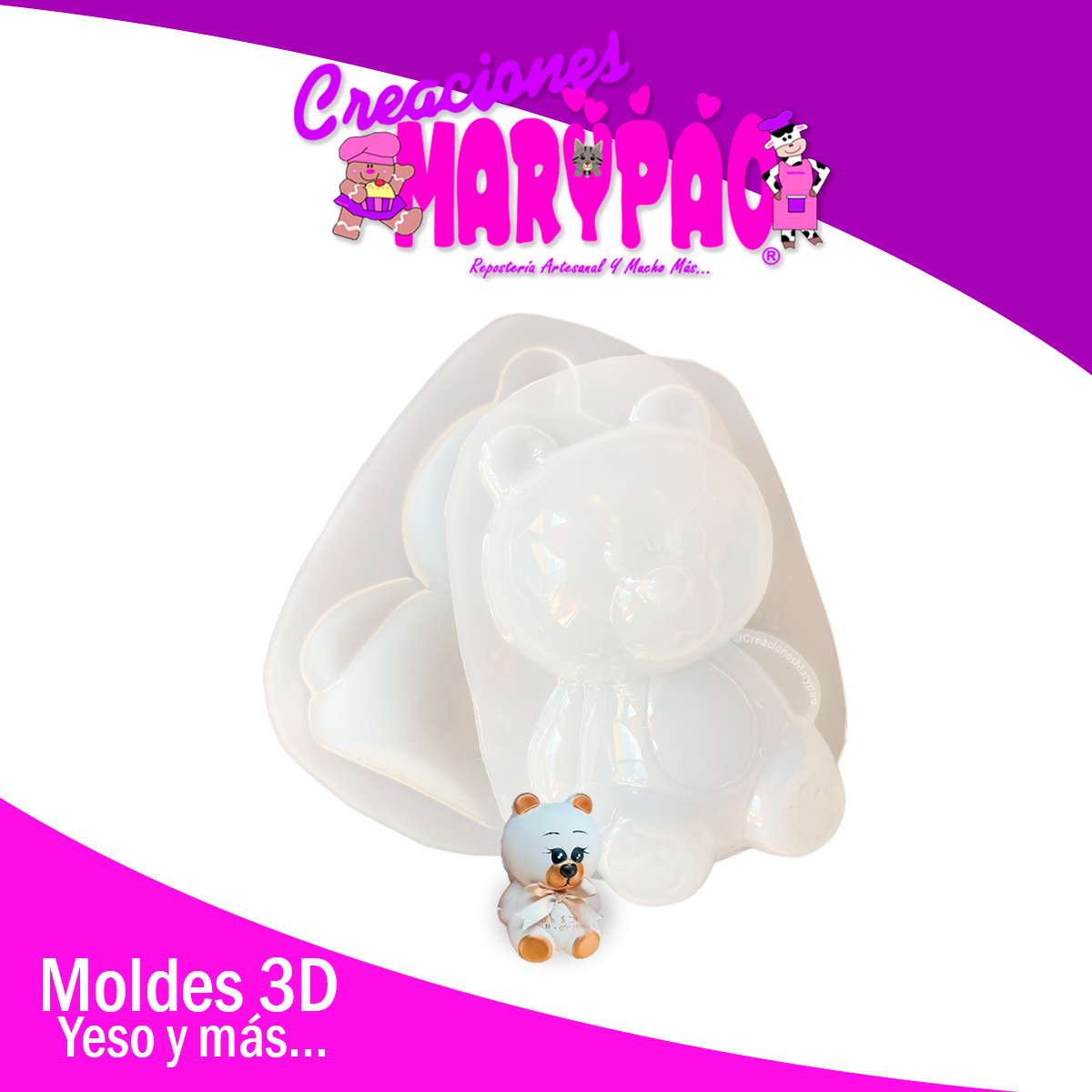 Molde Para Alcancía de Yeso Osito Baby🧸