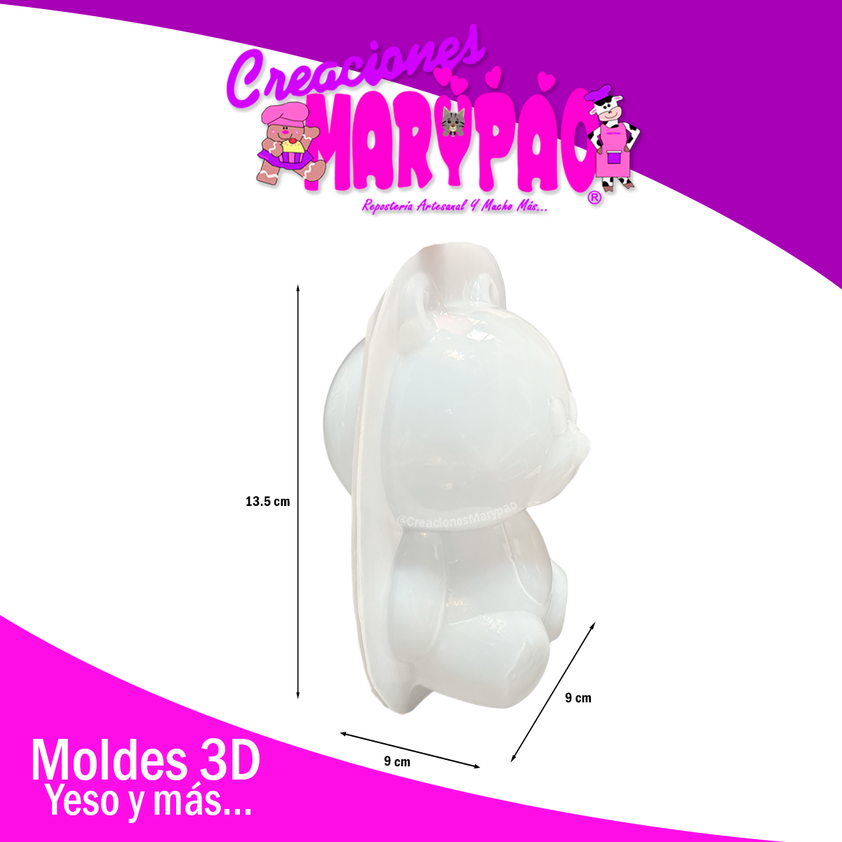 Molde Para Alcancía de Yeso Osito Baby🧸