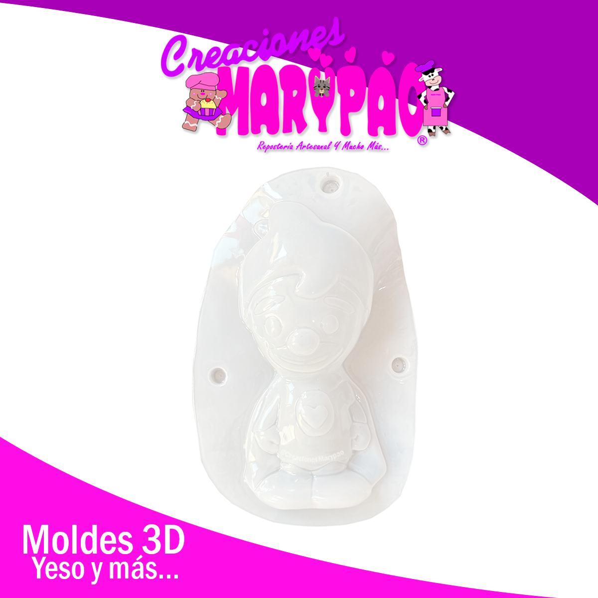 Molde Para Alcancía de Yeso Payaso Plim Plim