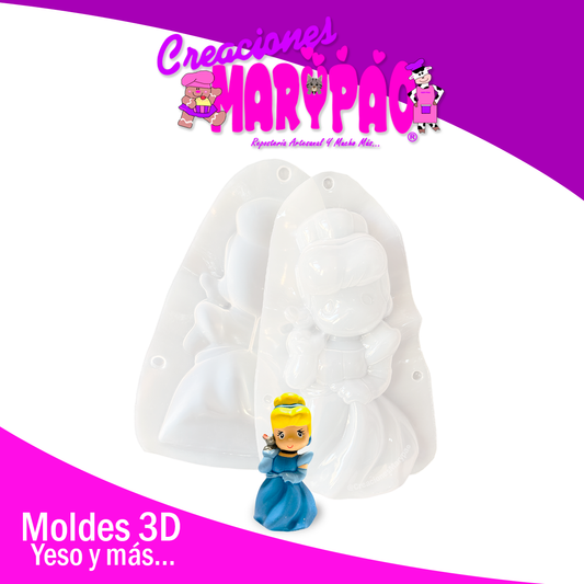 🐭Molde Para Alcancías de Yeso Princesa Cenicienta👑 GRAN TAMAÑO