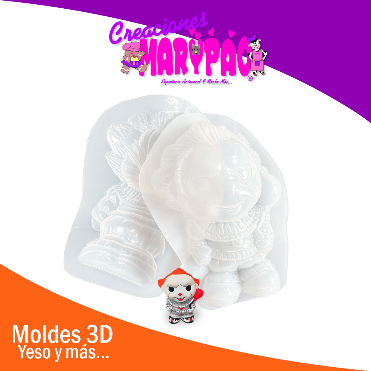 🎈 Molde para Alcancía de Yeso Pennywise Payaso Eso🤡