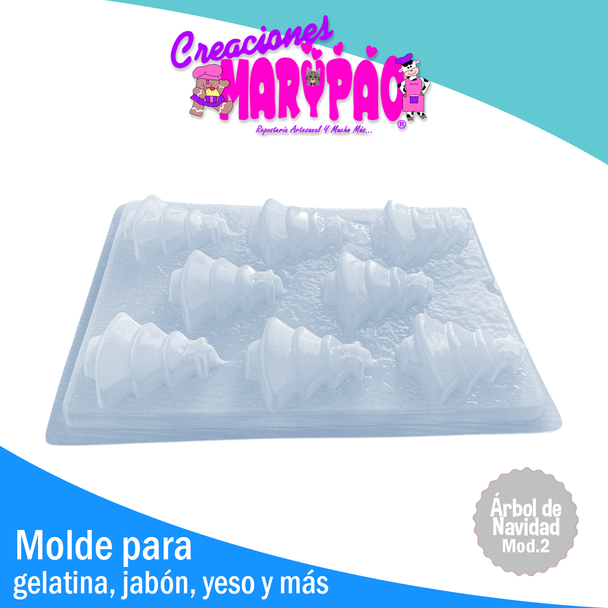 Molde Árbol De Navidad Mod. 2 Gelatina Jabones Gomitas Yeso Resina