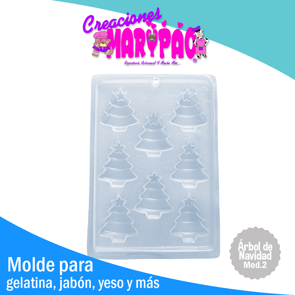 Molde Árbol De Navidad Mod. 2 Gelatina Jabones Gomitas Yeso Resina