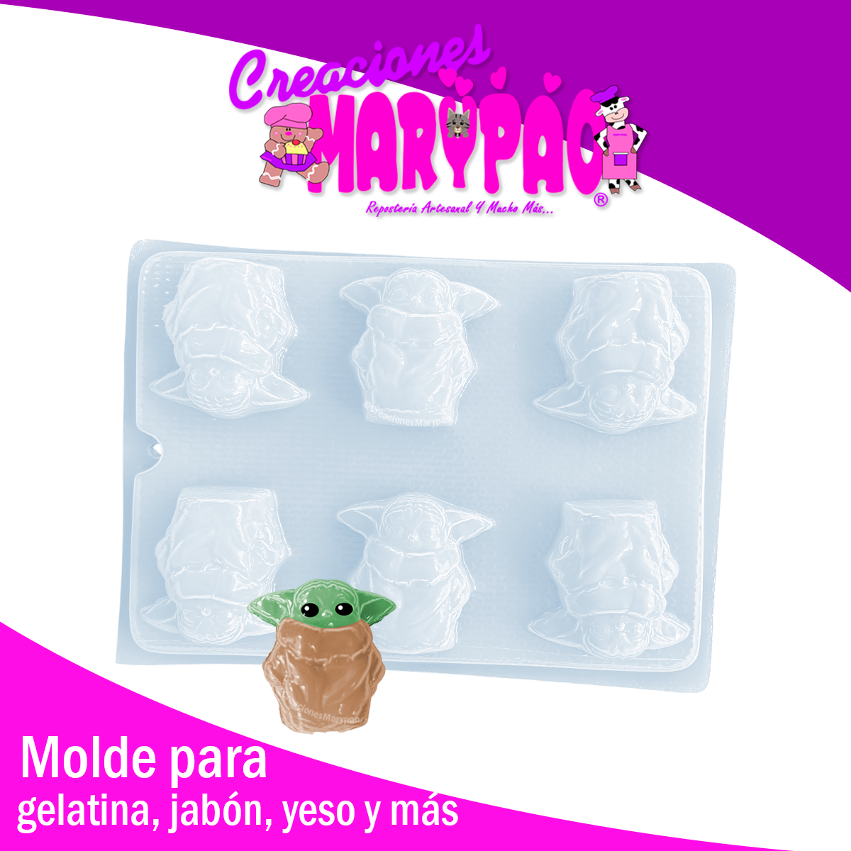Molde Baby Yoda Star Wars Jabon Gelatinas Yeso