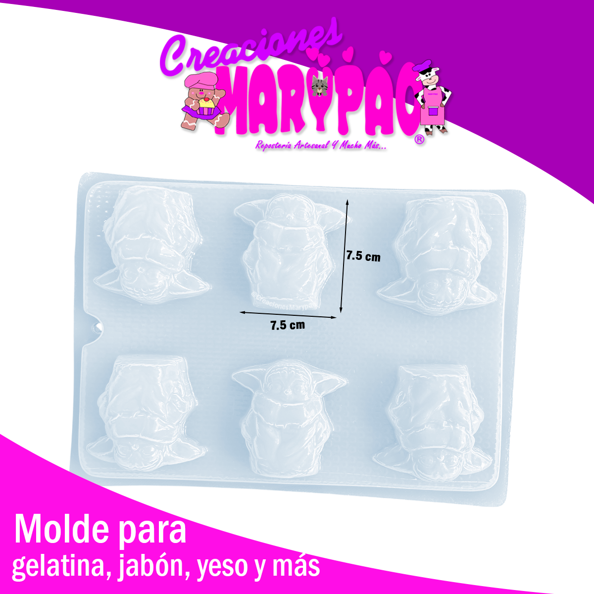 Molde Baby Yoda Star Wars Jabon Gelatinas Yeso