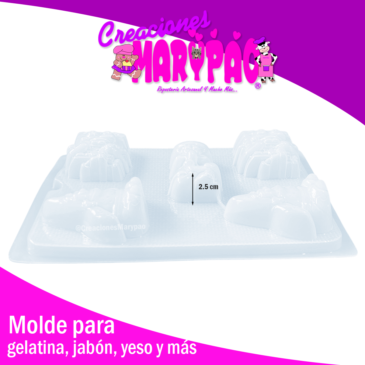 Molde Bob Esponja y Amigos Mod.2 Gelatinas, Yesitos y Más🌊