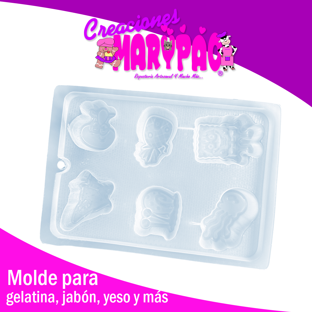 Molde Bob Esponja y Amigos Gelatinas, Yesitos y Más🍍