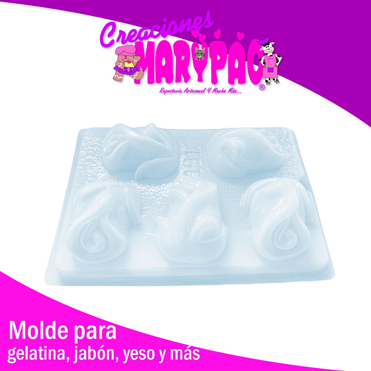 Molde Rosa con Jumbo Mod3 Gelatina Jabones