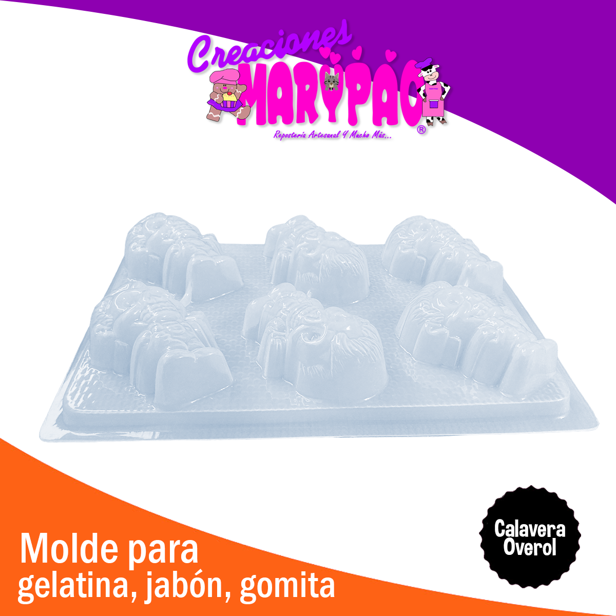 Molde Calavera Completa con Overol