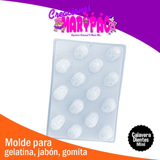 Molde Calavera Dientes Mini Muertos Jabón Chocolate Yeso