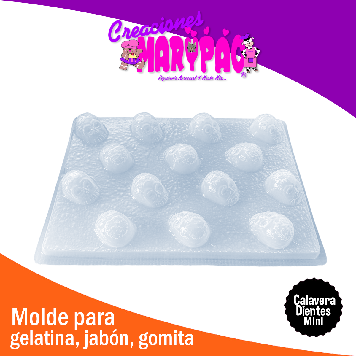 Molde Calavera Dientes Mini Muertos Jabón Chocolate Yeso