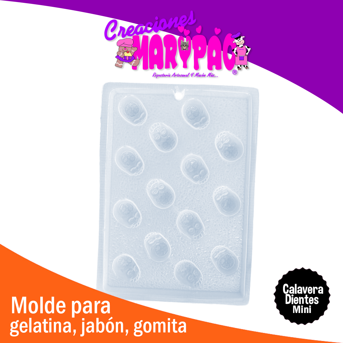 Molde Calavera Dientes Mini Muertos Jabón Chocolate Yeso