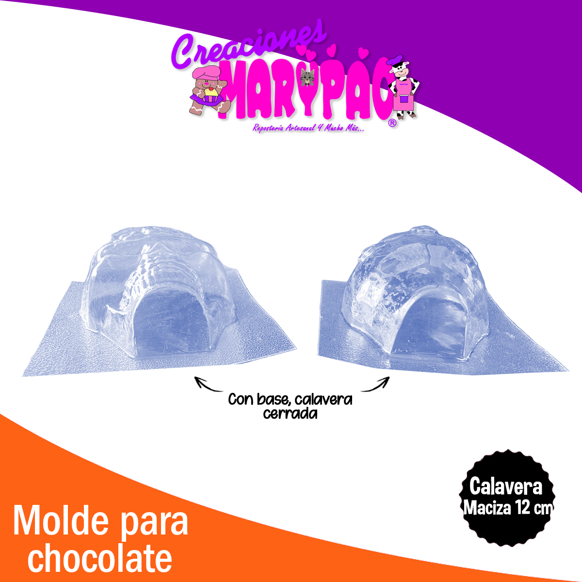 Molde Calavera 12 cm Chocolate Macizo Halloween Dia de Muertos