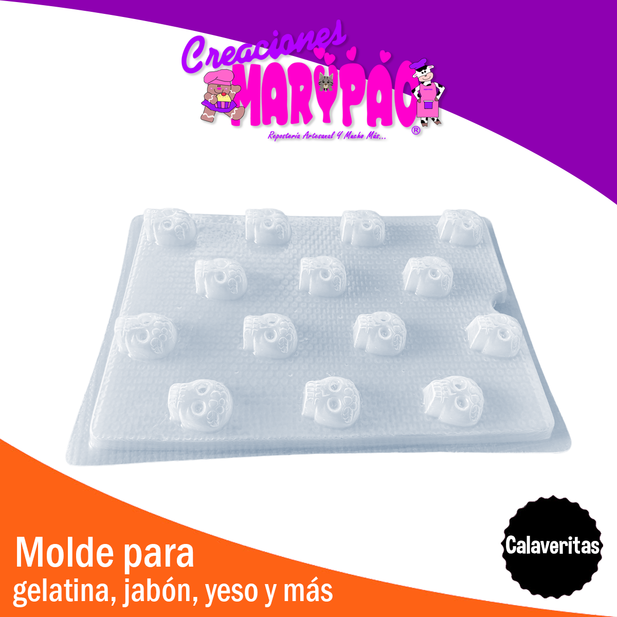 Molde Calaveritas Día De Muertos Gomitas Gelatinas
