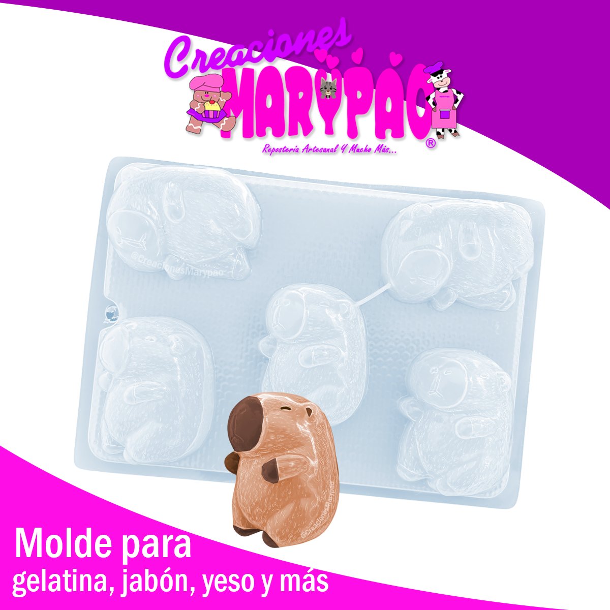 🦫 Molde Tierno Capibara Gordito Figuras de Yeso Y Más