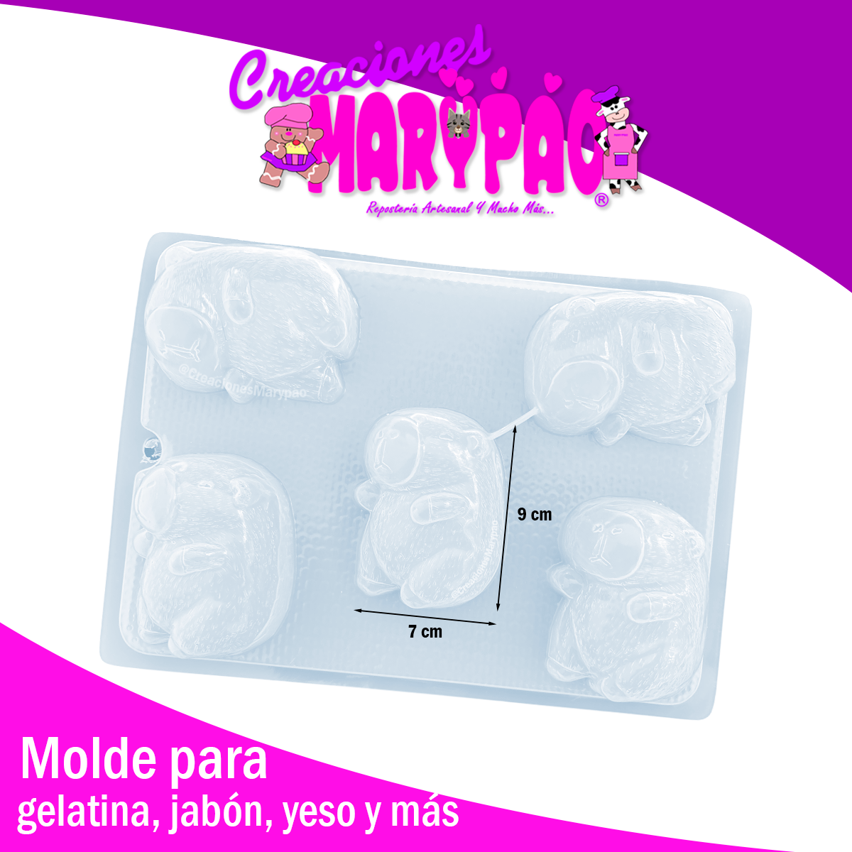 🦫 Molde Tierno Capibara Gordito Figuras de Yeso Y Más