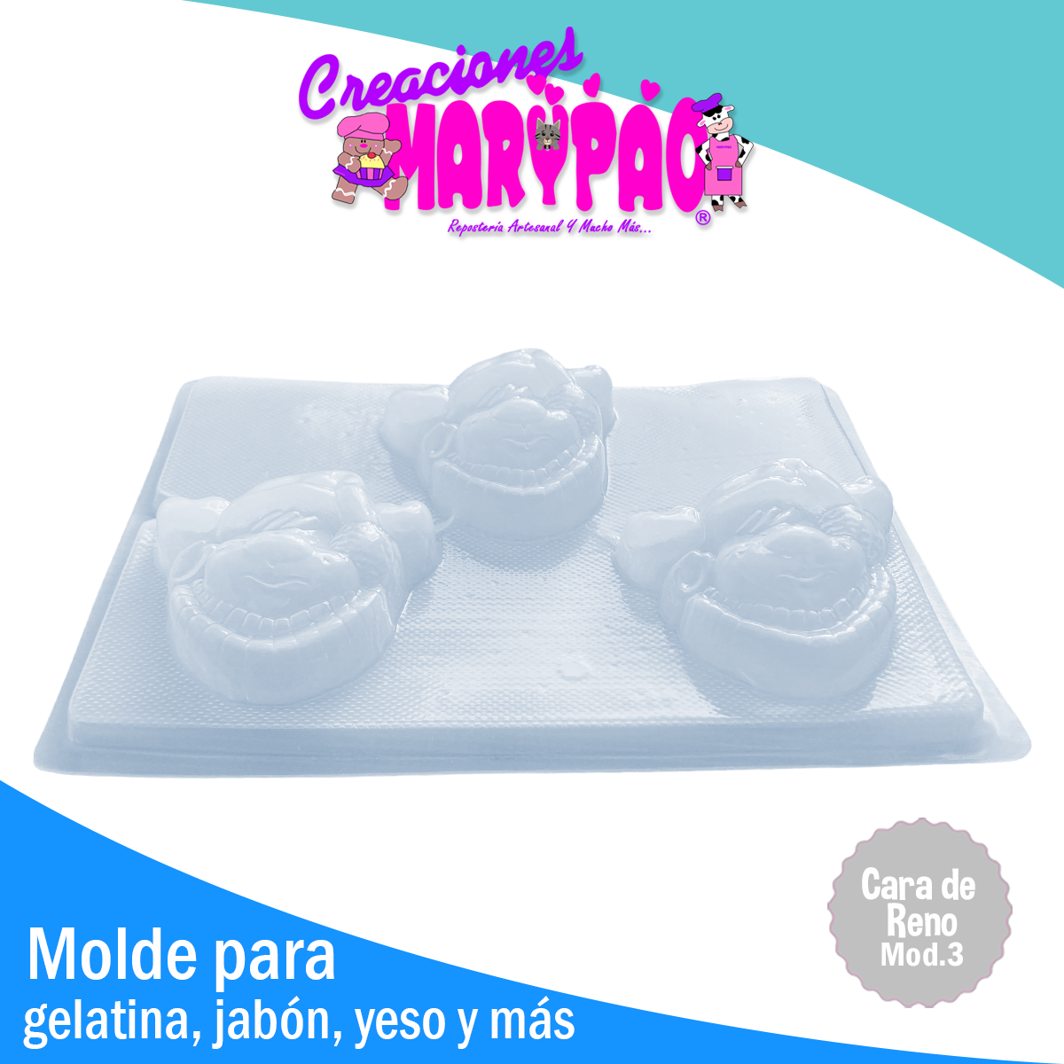 Molde Reno Mod3 Navidad  Gelatina Jabon Vela