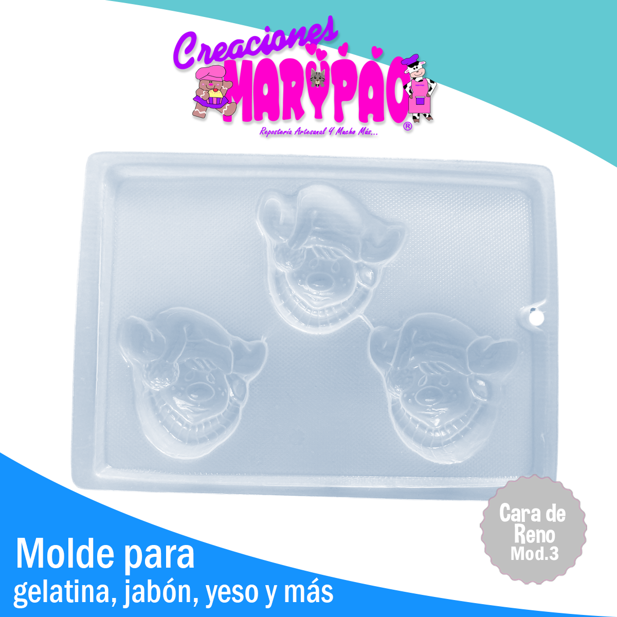 Molde Reno Mod3 Navidad  Gelatina Jabon Vela
