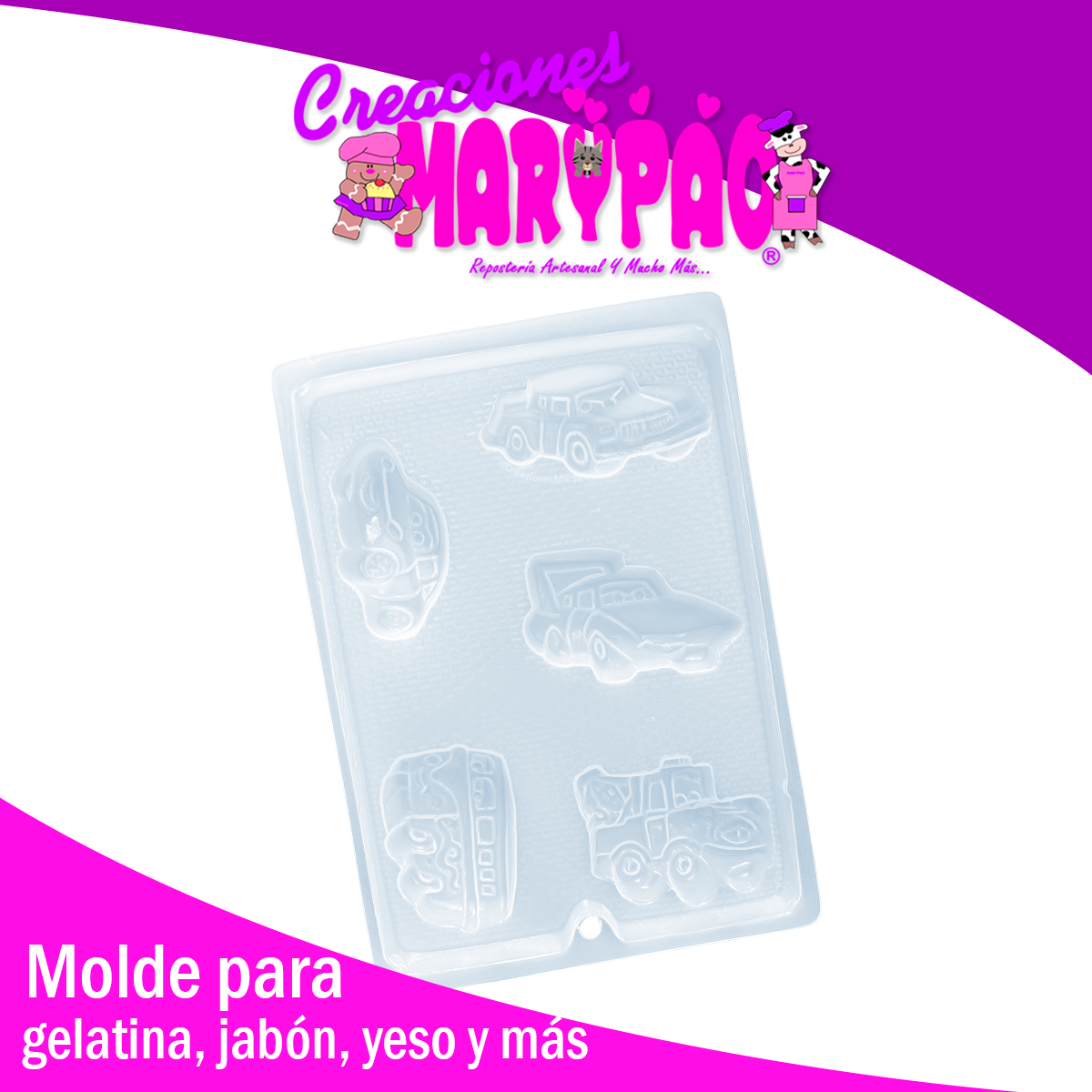 Molde Cars Grande Jabón Gelatina Resina Yeso