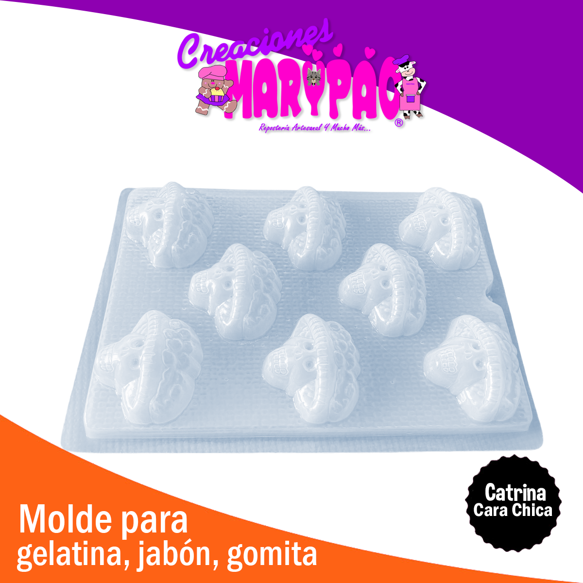 Molde Catrina Halloween Jabón Chocolate Gomita Gelatina