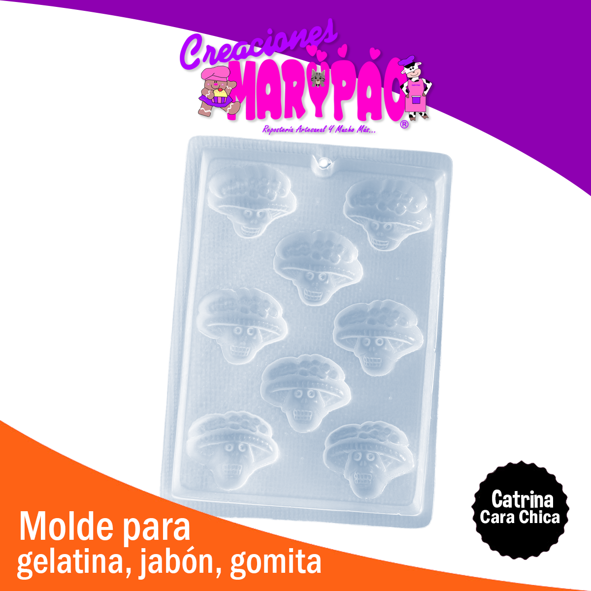 Molde Catrina Halloween Jabón Chocolate Gomita Gelatina