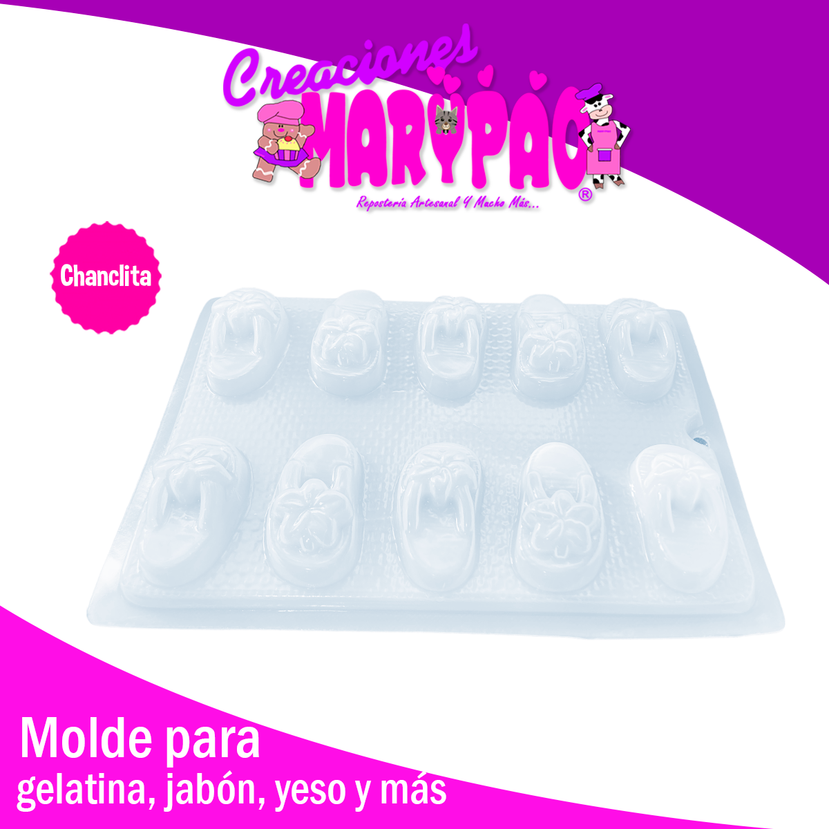 Molde Chancla Mamá Playa Chanclita Jabones Gelatinas