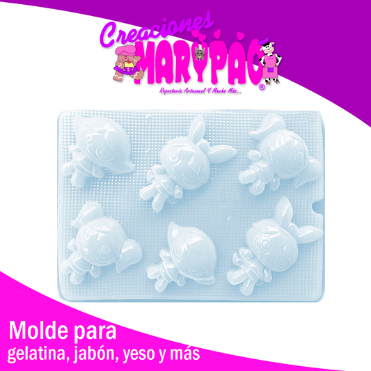 Molde Chicas Superpoderosas Jabon Gomitas Yeso