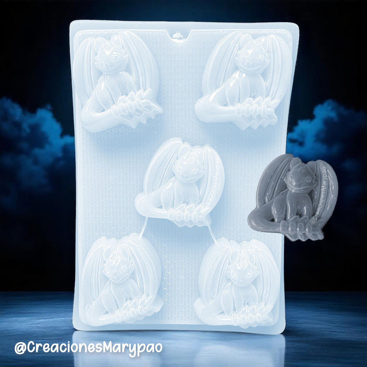 Molde Dragón Chimuelo Jabones Yeso Gelatina
