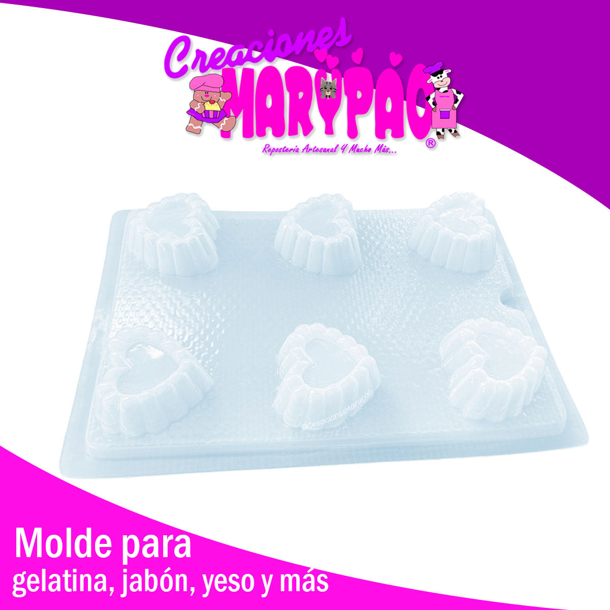 Molde Corazón Cojín Febrero Amor Jabón Gomita Gelatina