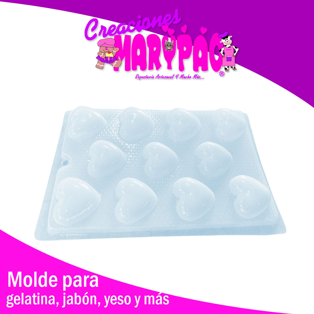 Molde Corazones Jabones Gelatinas San Valentín