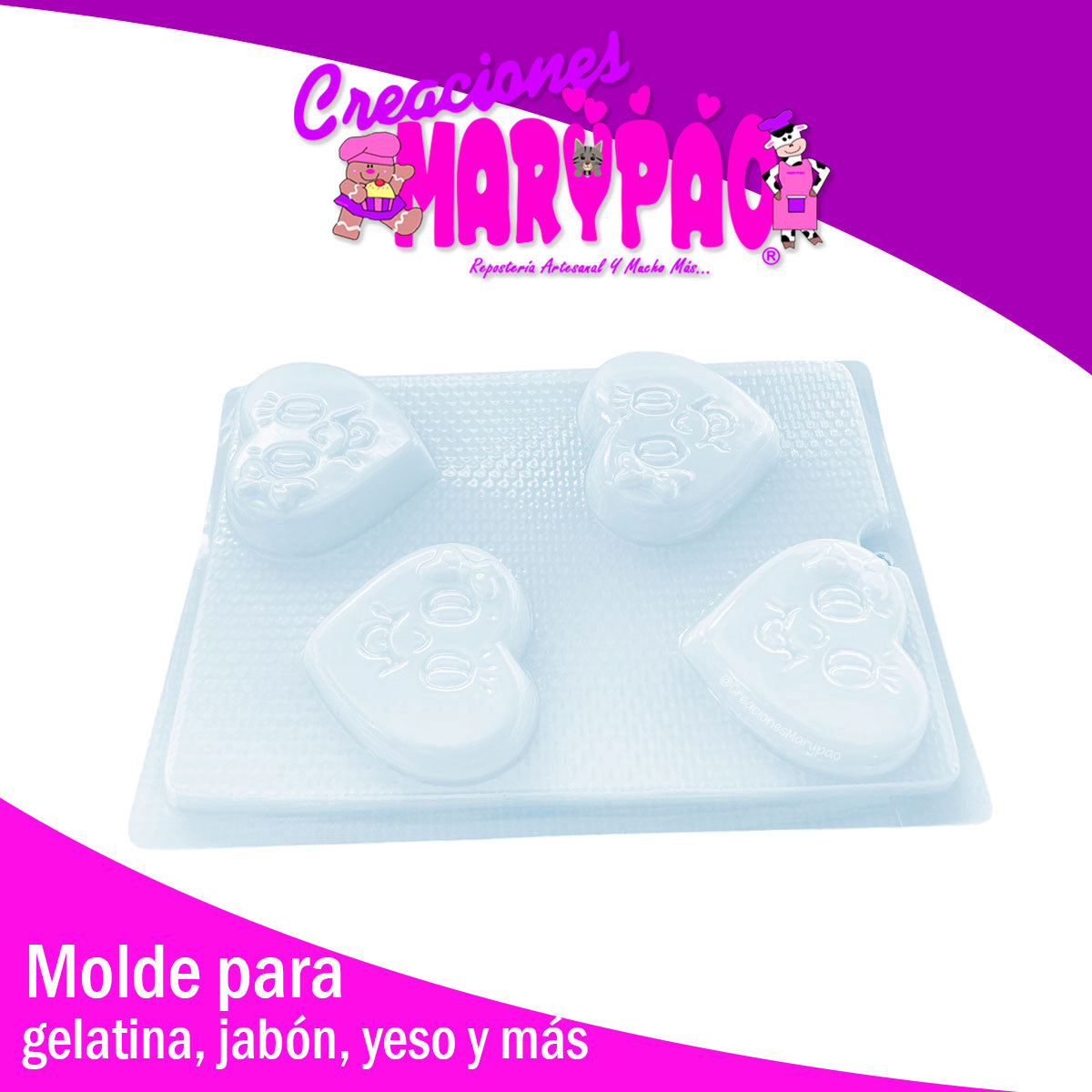 Molde Corazón Niña Jabones Gelatinas Febrero